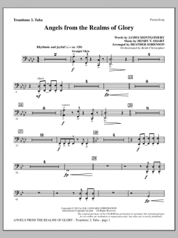 page one of Angels From The Realms Of Glory - Trombone 3/Tuba (Choir Instrumental Pak)