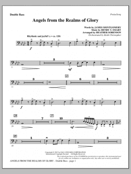 page one of Angels From The Realms Of Glory - Double Bass (Choir Instrumental Pak)