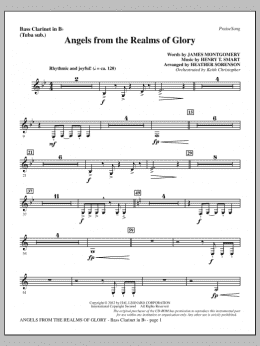 page one of Angels From The Realms Of Glory - Bass Clarinet (sub. Tuba) (Choir Instrumental Pak)