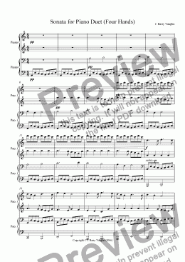 page one of Sonata for Piano (Four hands)