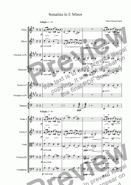 page one of Sonatina for Orchestra