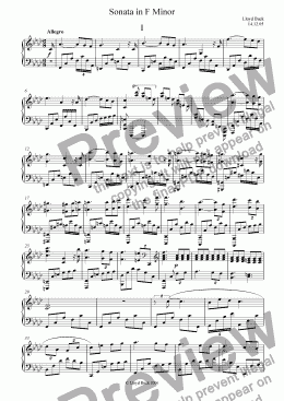 page one of Piano Sonata in F Minor