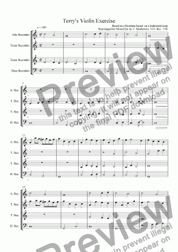 page one of Recorder Quartet Based on BiciniumBased on Song (ATTB)