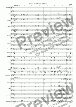 page one of Theme On A War In E Minor