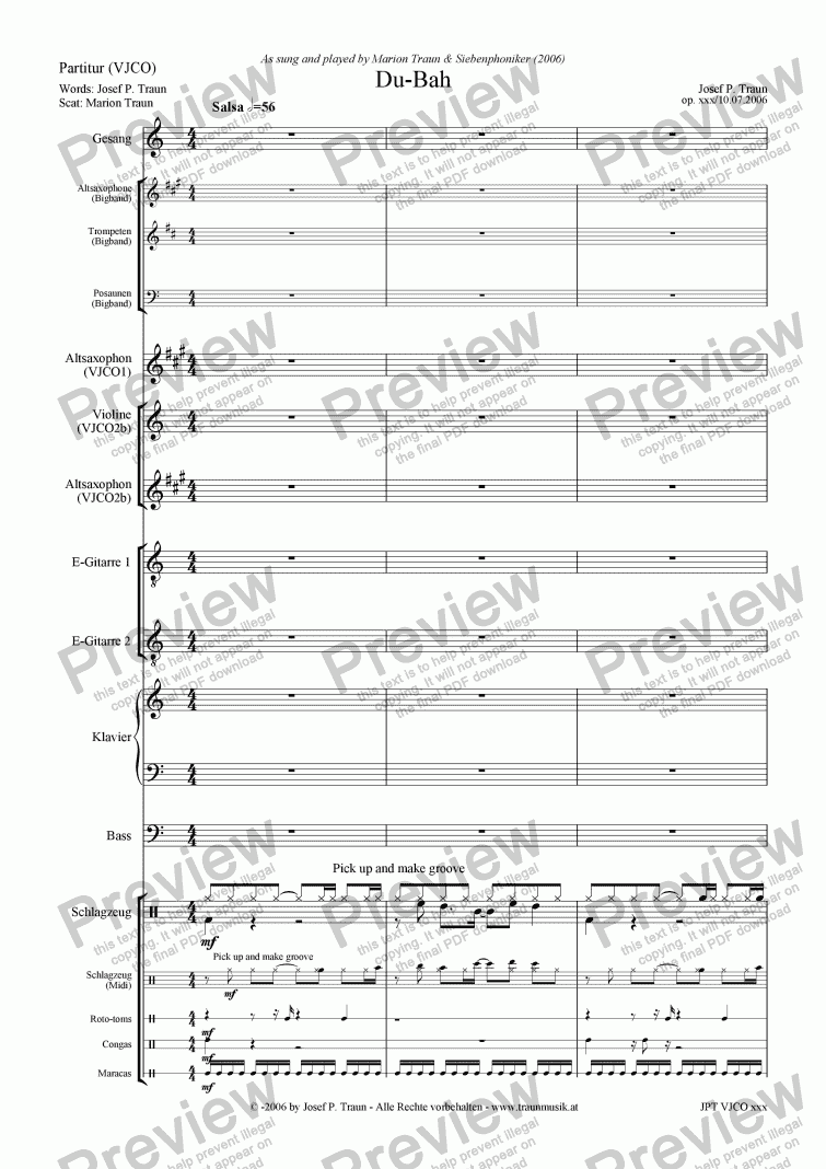 page one of Du-Bah (VJCO/Score & Parts)
