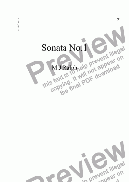 page one of Sonata No.1 Mov.1