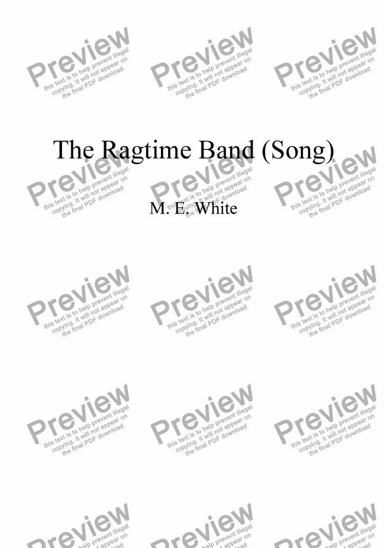 page one of The Ragtime Band (Song)