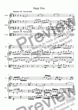page one of Trio for Flute, Viola and Harp