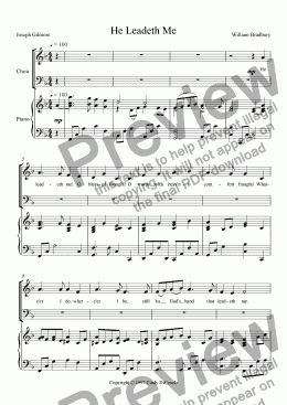 page one of He Leadeth Me - 2-part Choir w/piano