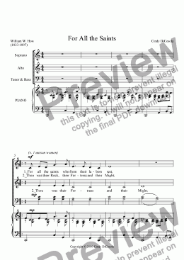 page one of For All the Saints - SATB w/piano