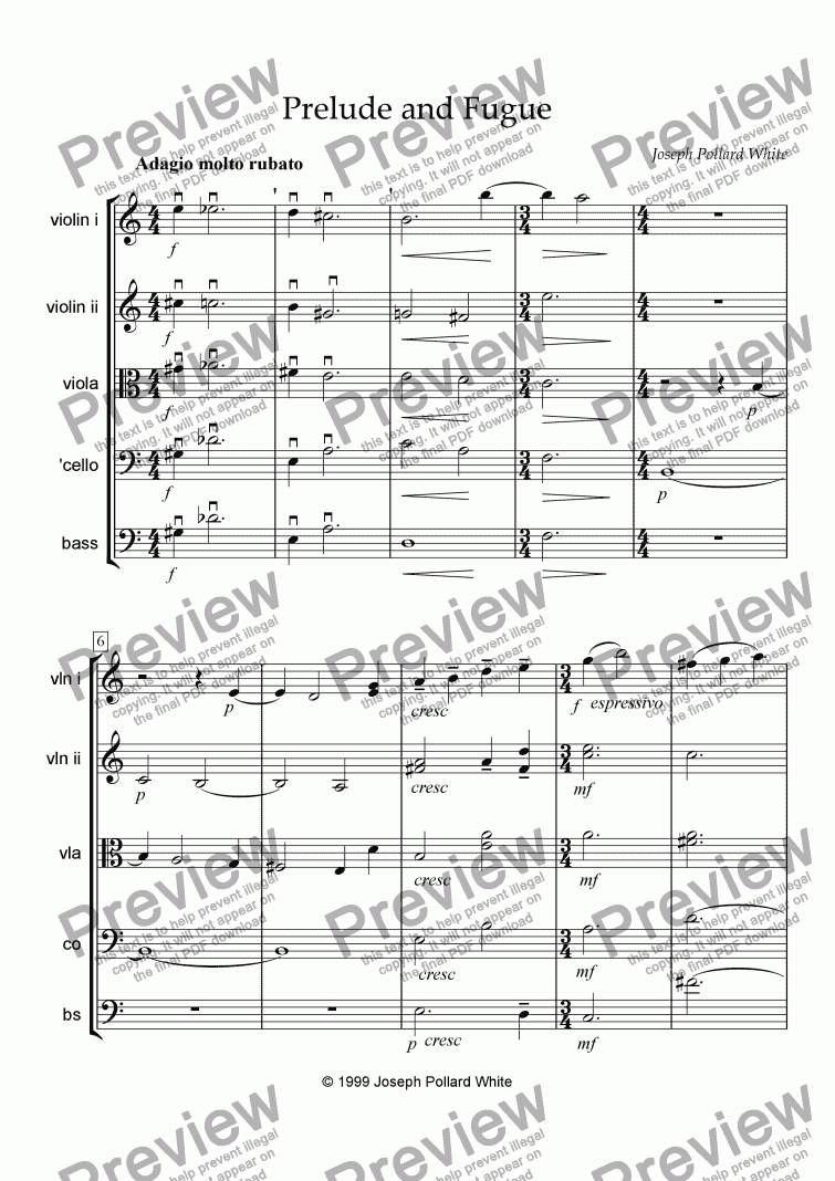 page one of Prelude and Fugue
