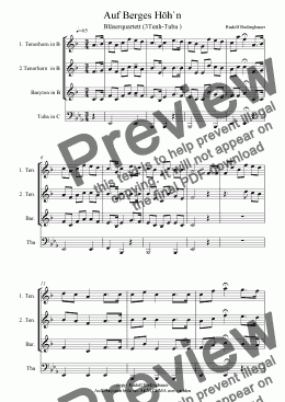 page one of Auf Berges Höh`n  3 Tenh-Tuba