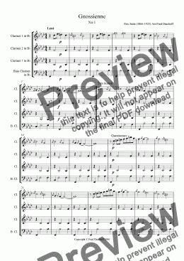 page one of Gnossienne No.1