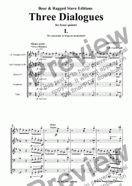 page one of Three dialogues for Brass quintet 1st Movement