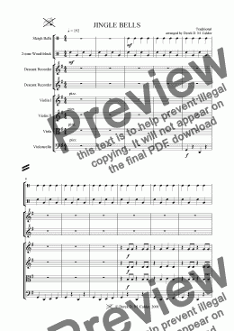 page one of JINGLE BELLS (for Strings & Recorders)