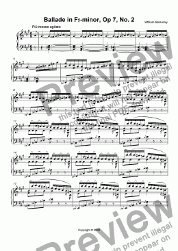 page one of Ballade in F#  minor, Opus 7, No. 2