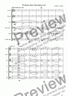 page one of Prelude after Shostakovich