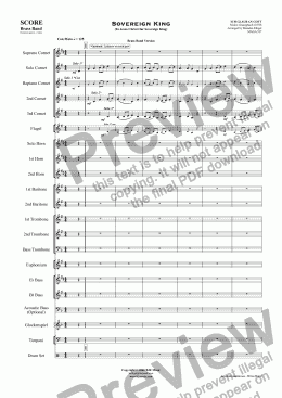 page one of Sovereign King (To Jesus Christ Our Sovereign King) - Brass Band