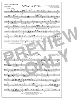 page one of Viva La Vida - Baritone B.C. (Marching Band)