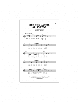 page one of See You Later, Alligator (Lead Sheet / Fake Book)