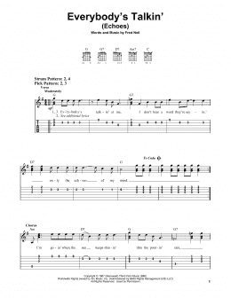 page one of Everybody's Talkin' (Echoes) (Easy Guitar Tab)