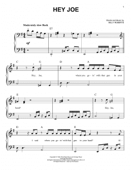 page one of Hey Joe (Easy Piano)