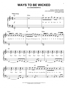 page one of Ways to Be Wicked (from Disney's Descendants 2) (Easy Piano)