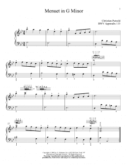 page one of Minuet In G Minor (Piano Solo)
