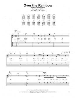 page one of Over The Rainbow (from The Wizard Of Oz) (Easy Guitar Tab)