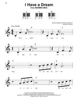 page one of I Have A Dream (Super Easy Piano)