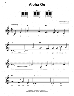 page one of Aloha Oe (Super Easy Piano)
