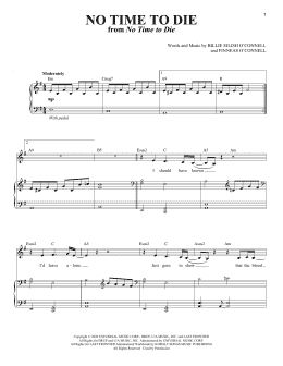 page one of No Time To Die (Piano & Vocal)