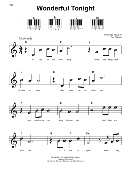 page one of Wonderful Tonight (Super Easy Piano)