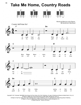 page one of Take Me Home, Country Roads (Super Easy Piano)