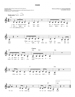 page one of Fever (Easy Lead Sheet / Fake Book)