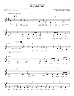 page one of The Sound Of Music (Easy Lead Sheet / Fake Book)