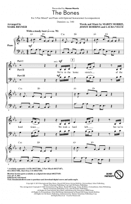 page one of The Bones (arr. Mark Brymer) (3-Part Mixed Choir)