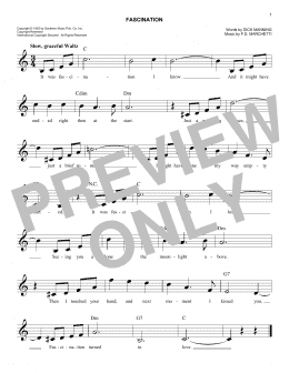 page one of Fascination (Easy Lead Sheet / Fake Book)