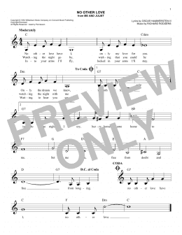 page one of No Other Love (Easy Lead Sheet / Fake Book)