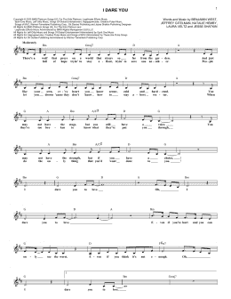 page one of I Dare You (Lead Sheet / Fake Book)