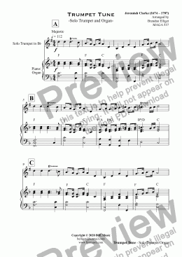 page one of Trumpet Tune - Solo Trumpet and Organ