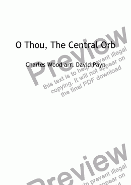 page one of O Thou, The Central Orb