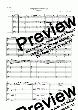 page one of Gyrowetz - String Quartet in D major