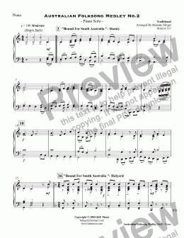 page one of Australian Folksong Medley No.2 - Piano Solo