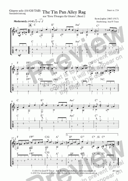 page one of The Tin Pan Alley Rag (01/GS plus TAB)