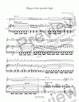 page one of Briccialdi Allegro in the Spanish Style for Flute & Piano
