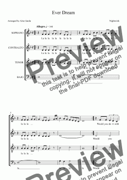 page one of Ever Dream - SATB