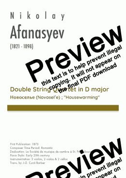 page one of Afanasyev - Double String Quartet in D major