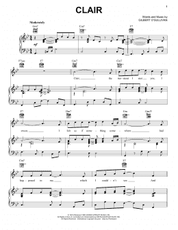 page one of Clair (Piano, Vocal & Guitar Chords (Right-Hand Melody))