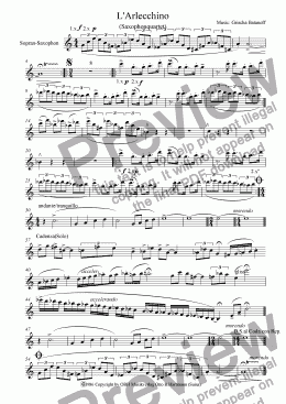 page one of L'arlecchino (Saxophonquartet)